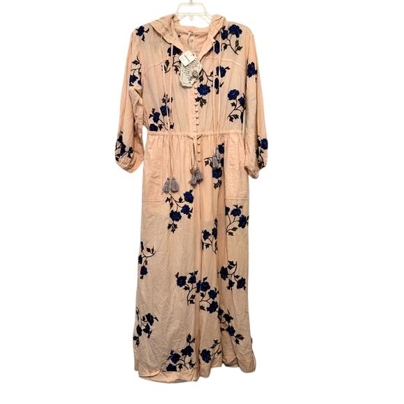 NWT Free People Cloud Nine Wide Leg Embroidered Jumper Pink Crystal Combo - XS/S - Picture 5 of 16